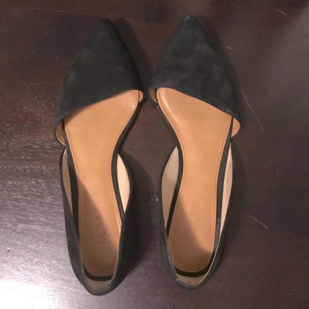 J Crew black pointed toe flats